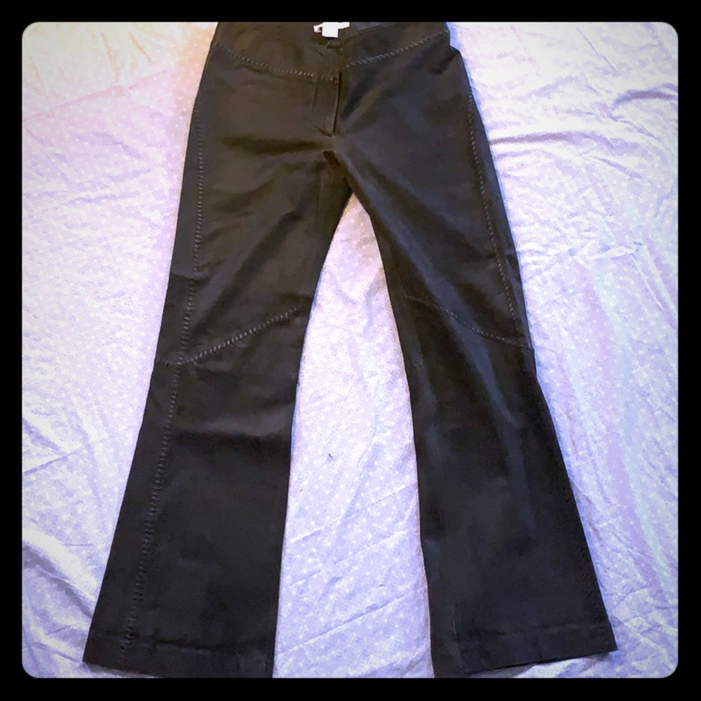 Suede stitched pants